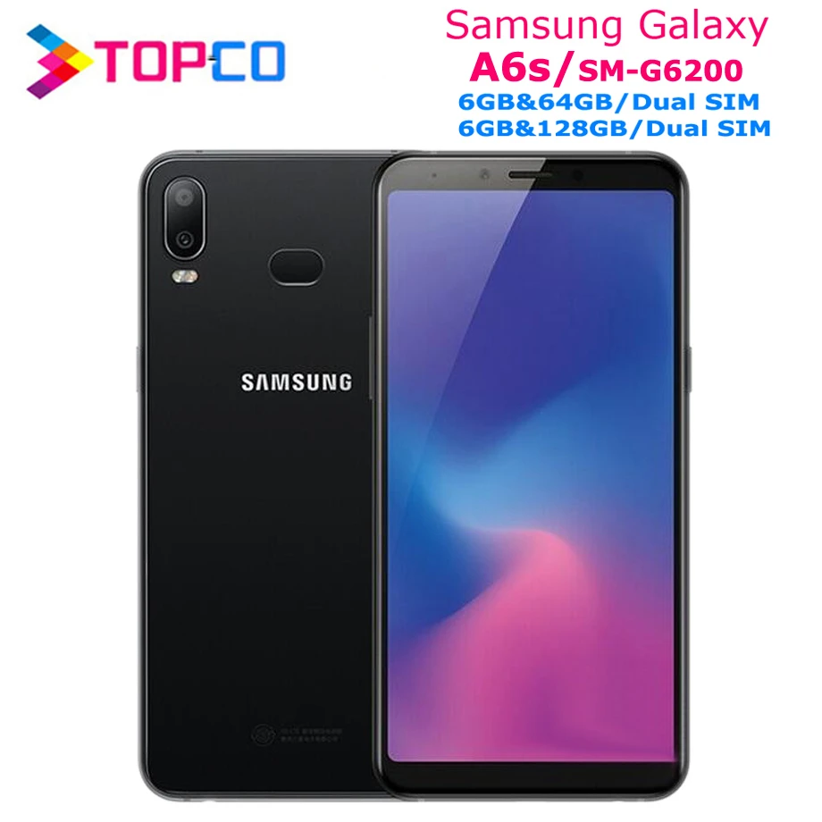 Samsung Galaxy A6s G6200,, 4G, Android, мобильный телефон, четыре ядра, две sim-карты, 6,0 дюймов, 12 МП, 2 Мп, 12 МП ram, 6 ГБ rom, 64 ГБ/128 ГБ