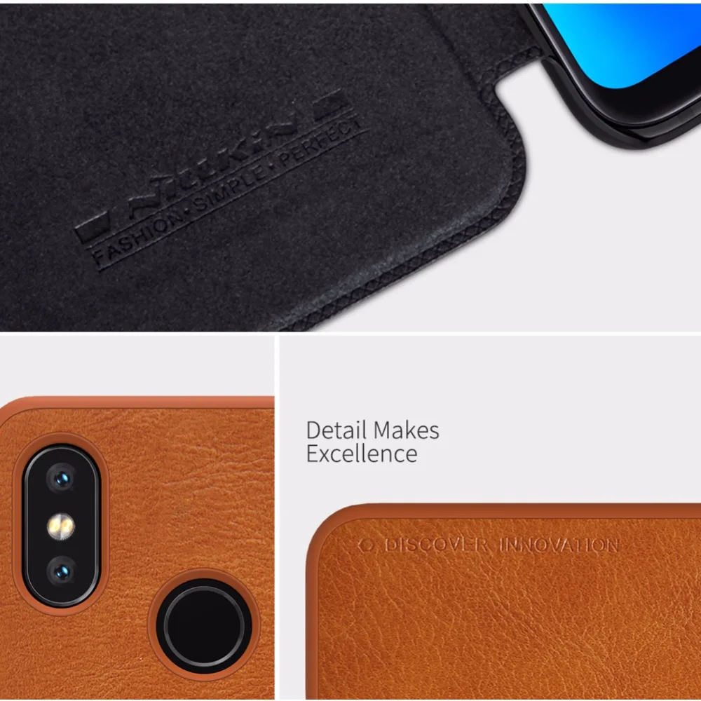 Кожаный чехол Nillkin QIN для xiaomi mi8 защитный флип mi 8 MI6 с функцией пробуждения/сна|flip