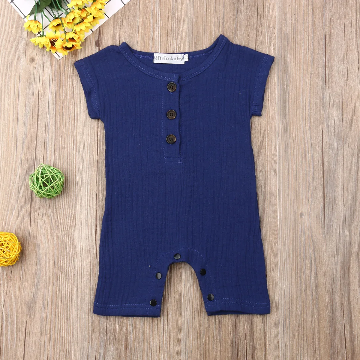 2019 Newborn Baby Boys Short Sleeve Romper Jumpsuit Sunsuit Playsuit Soild Outfit Summer Kids Clothes 0-24M |