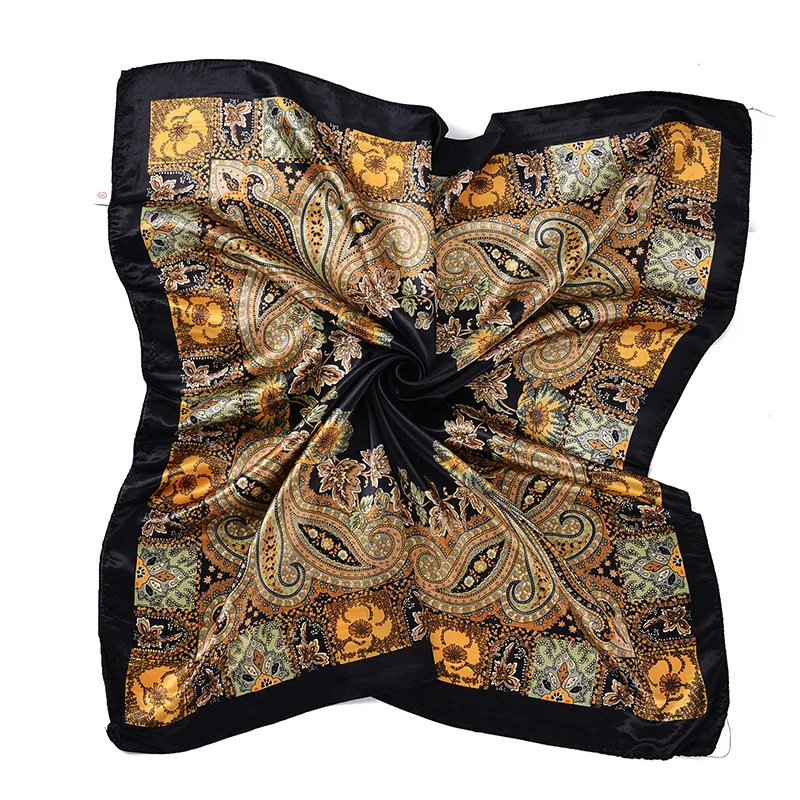 Элегантные шелковые шарфы 90*90 см с классическим принтом на талии большой