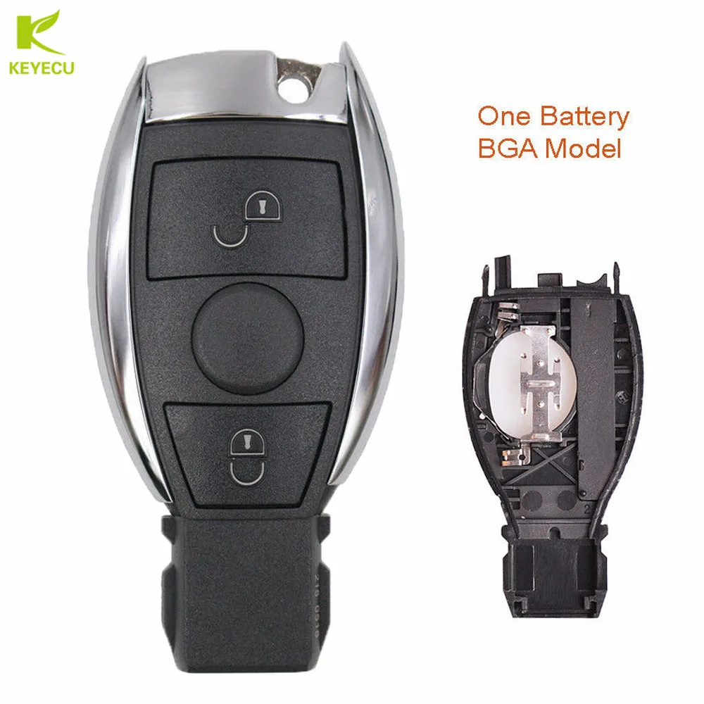 KEYECU Replacement Smart Remote Key Shell Case Fob 2 Button for Mercedes-Benz BGA Type C-Class E-Class (212) G-Class S 2007-2013