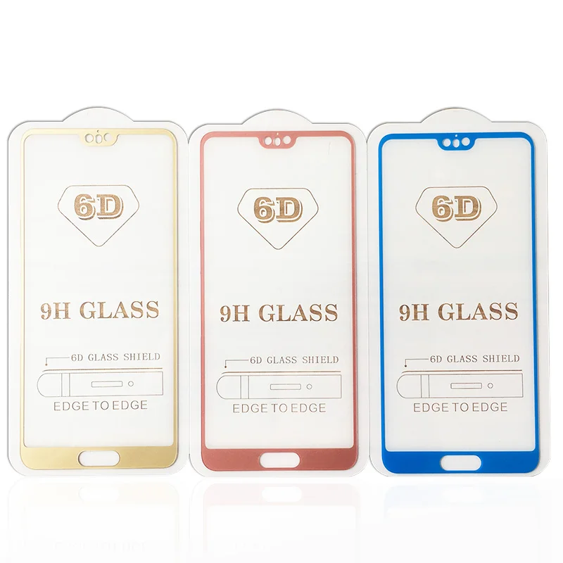 

10PCS 9H Screen Protector Tempered Glass Sheet For Huawei P20 Lite Pro Nova 3e Pink Blue Gold Full Cover With Plate