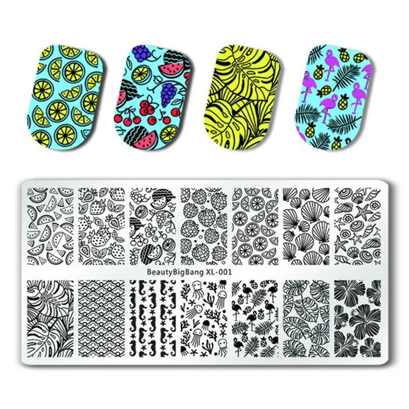 BeautyBigBang 6*12 см лак для ногтей 10 шт. набор дизайна прямоугольник Летний цветок