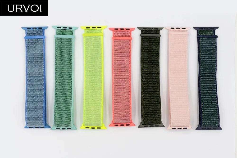 Спортивная петля URVOI для apple watch series 5 4 3 2 1 ремешок для iWatch band для NIKE+ двухслойный светоотражающий крючок и петля
