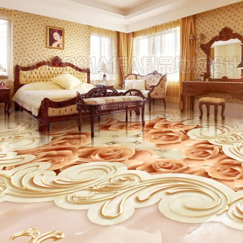 Бесплатная доставка пользовательский паркет пол для ванной комнаты 3D