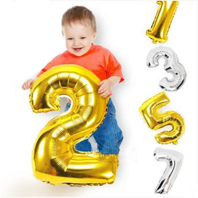 Party Balloons 16 inch Gold Silver Foil Happy Birthday Wedding Decoration Number Balloon Air Ballons 5Z | Дом и сад