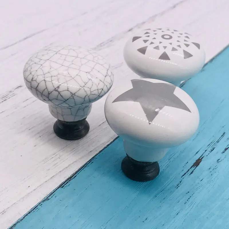 Дверные ручки из c одним отверстием круглый керамики в европейском стиле для