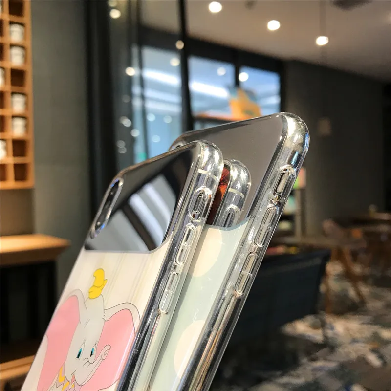 laser white Dumbo mirror face super personality case for iphone 6 7 8 Plus X XR XS MAS phone cases |
