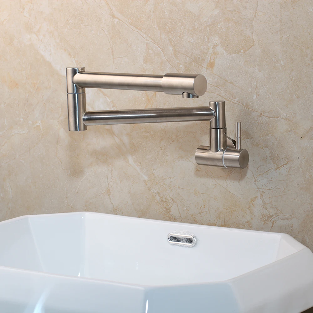 Никель Черный латунный кран KEMAIDI с наполнителем для кастрюль настенный кухни