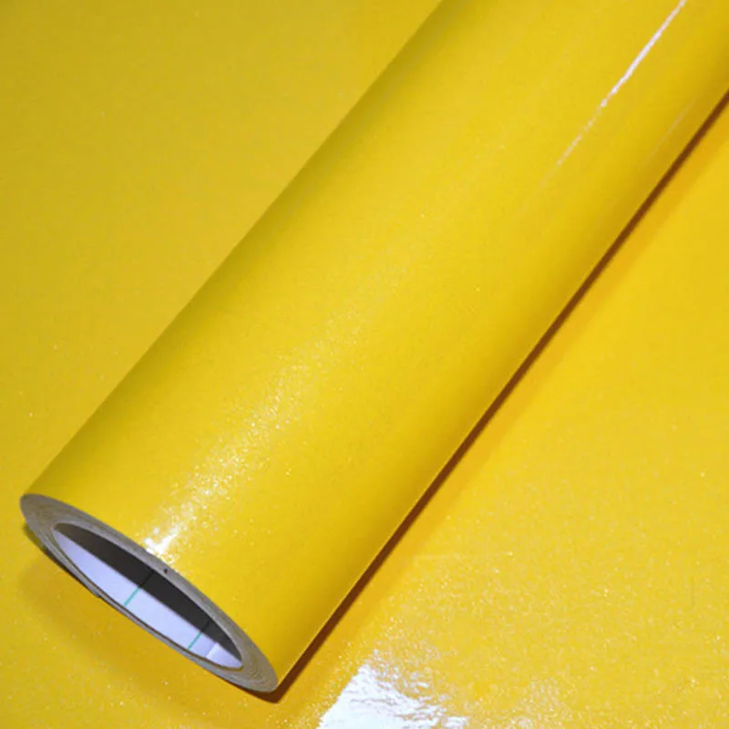 Yellow DIY виниловая контактная бумага ПВХ самоклеющаяся настенная бумага ванная комната на стенку кухонного шкафа стикер Шкаф Водонепроницаемый домашний Декор наклейки - Цвет: Yellow