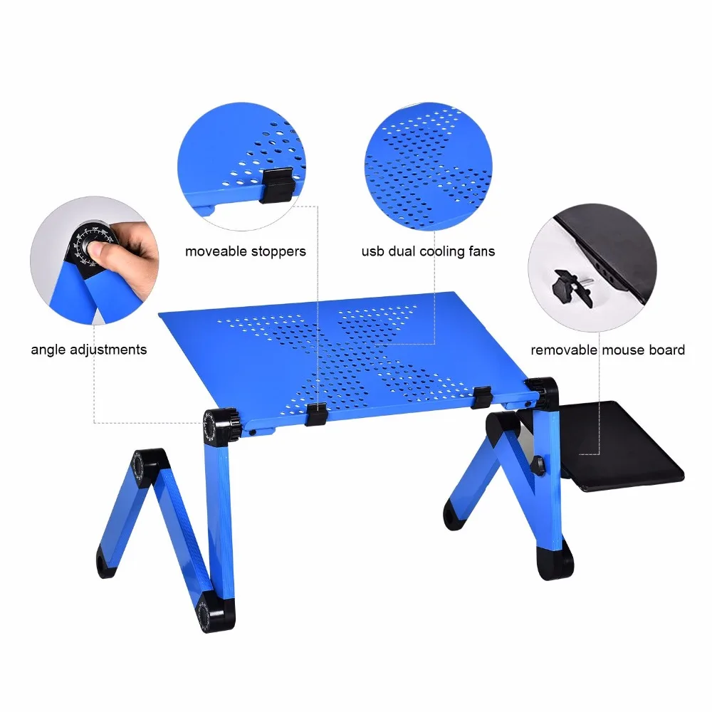 Стол для ноутбука из алюминиевого сплава регулируемый портативный складной