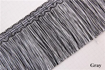 Gray Qgvish 12 м/лот 13 см широкие кисточки бахрома занавески кружевные планки DIY шитье латинское платье Сценическое кружево ленточная отделка Аксессуары для штор - Цвет: Gray
