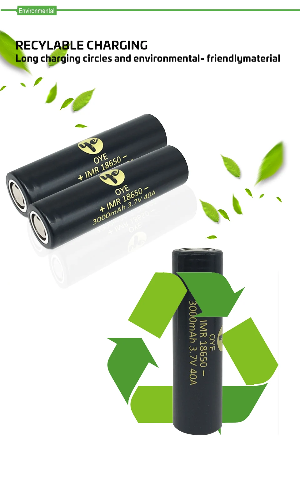 18650-O40A 3000mah длительный срок службы батареи 3,7 V высокий разряд 40A Сильный аккумулятор литий-ионная аккумуляторная батарея 18650