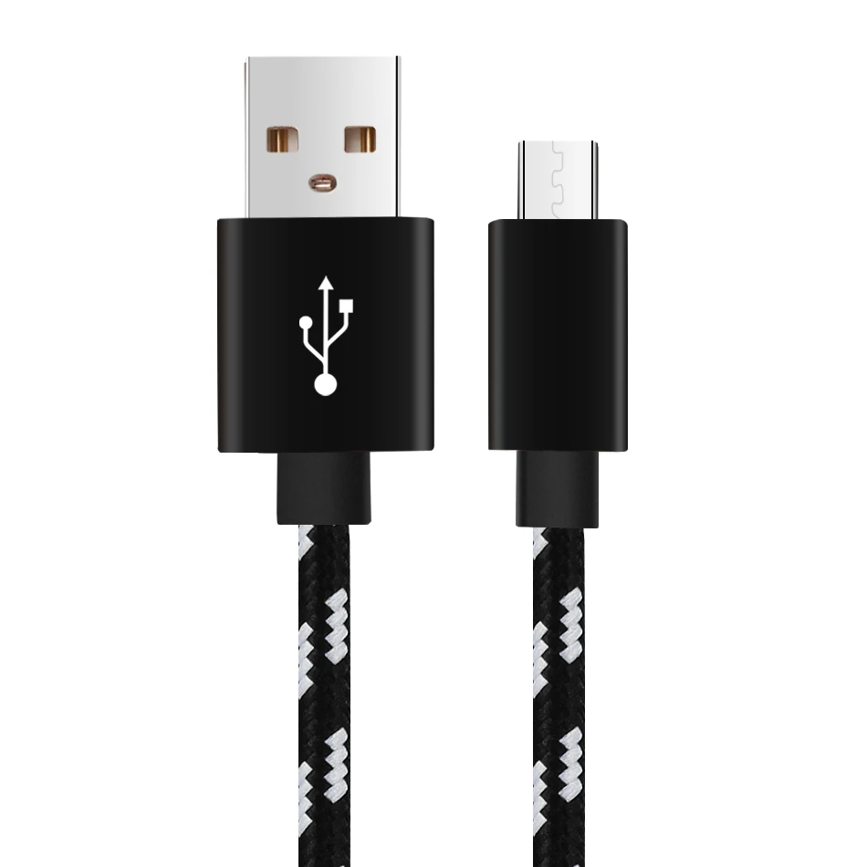Кабель Micro USB 2 А шнур для быстрой зарядки и передачи данных в нейлоновой оплетке