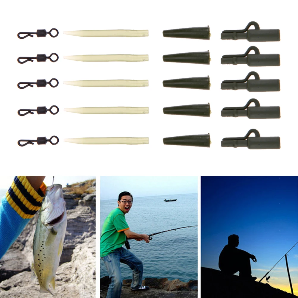 40 шт./компл. рыболовные снасти ловли карпа зажимами для грузила длинное тело q
