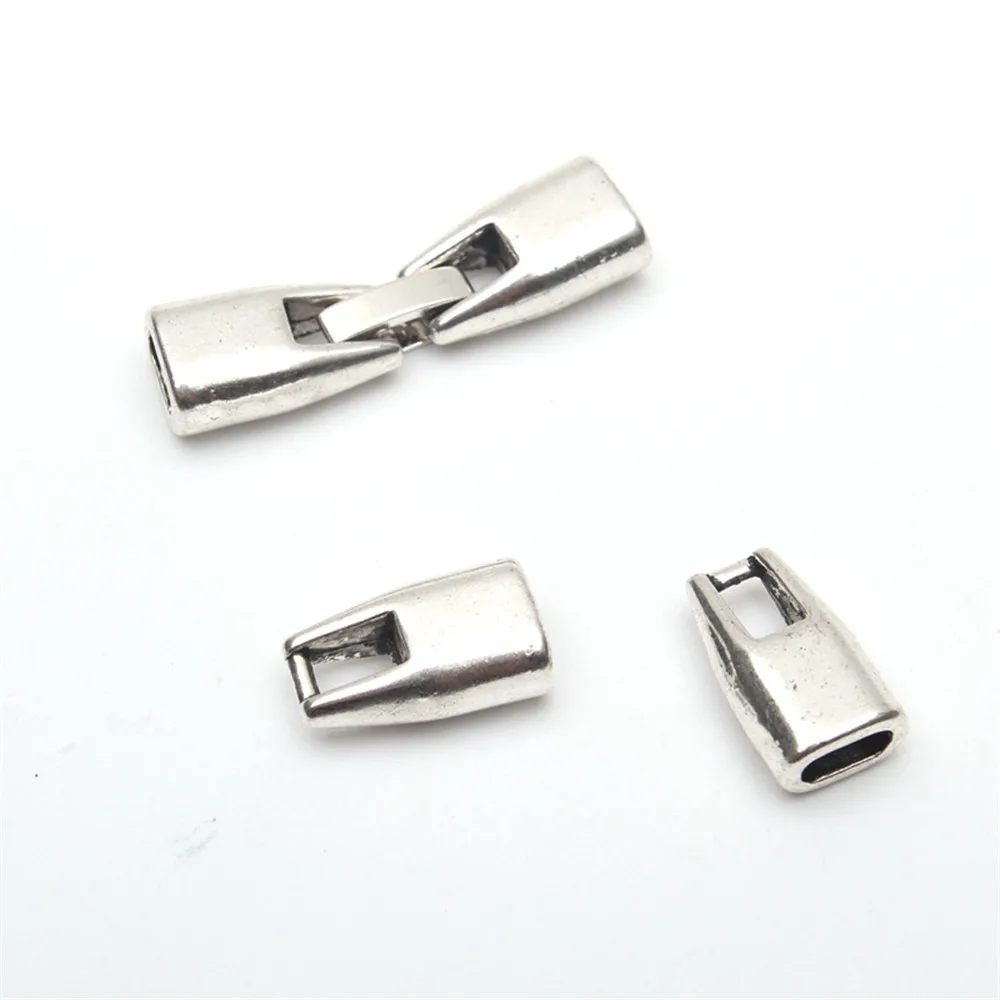 

10 Units For 3mmm leather clasp for 5mm flat antique sliver snap clasp Bracelet Clasps jewelry finding D-6-102