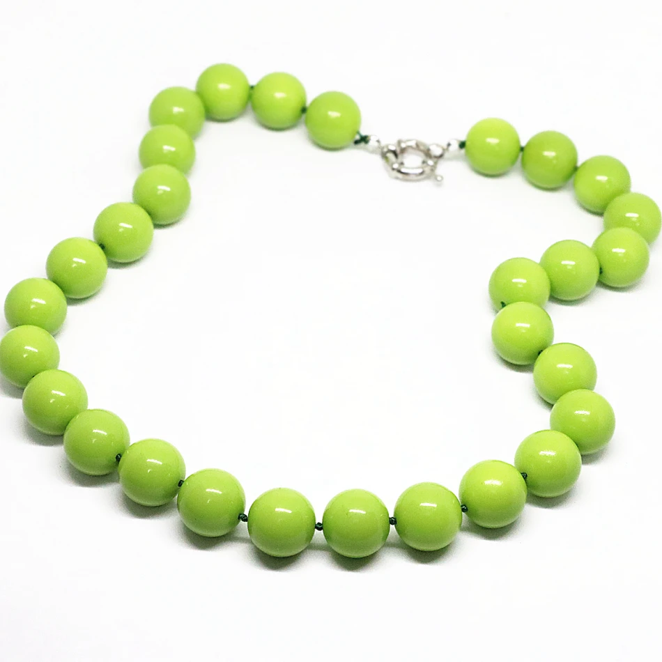 Ожерелье-цепочка из стекла с зеленым покрытием 18 дюймов 8 10 12 мм | Украшения и