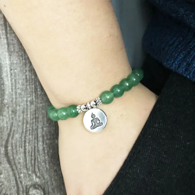 3 браслета унисекс авантюрин и аметист молитва богини на запястье буддийская