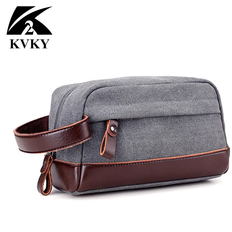 Повседневные холщовые мини-сумки KVKY для мужчин лидер продаж клатч с кармашком