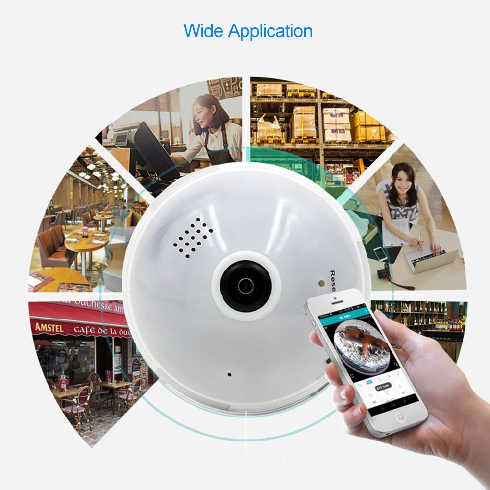 2018 Новинка 2MP 1080P лампа беспроводная IP камера Wi Fi рыбий глаз 360 градусов Мини CCTV