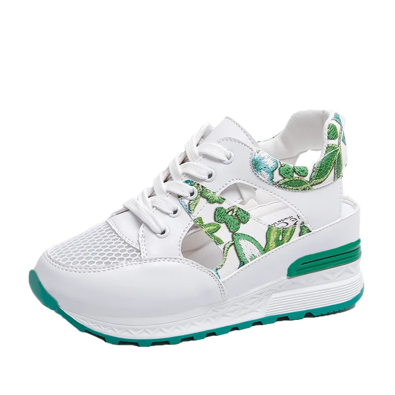 

Summer Women Shoes Sports Sandals Slope Heel Platform Muffin Bottom Shoes Woman Wedges Mesh Hollow Out Student Causal Sandals