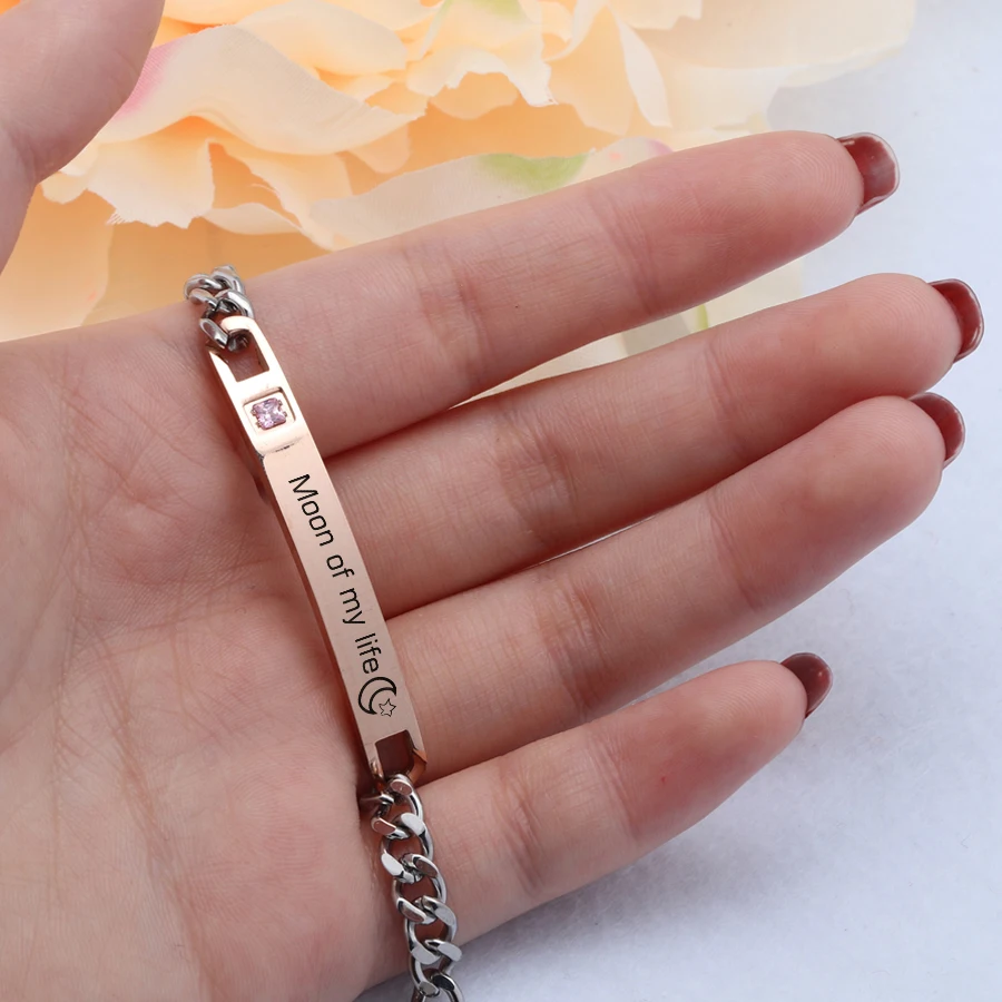 FLYANGEL Crystal Engraved Bracelet Moon Of My Life Exquisite Adjustable Bangle Jewelry Accessories Gifts For Friend Lover | Украшения и