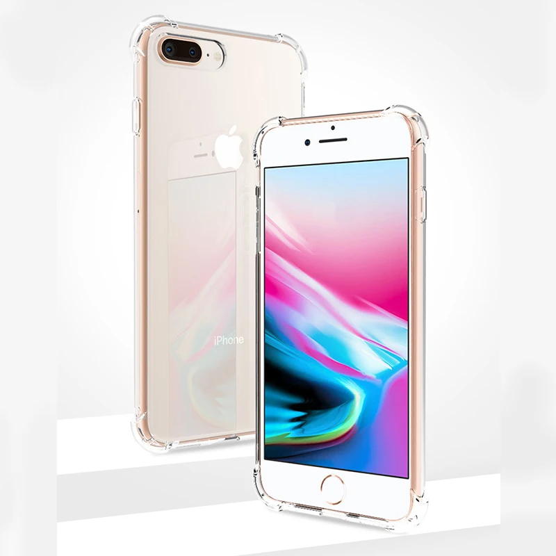 Прозрачный мягкий силиконовый чехол для iPhone XS MAX XR 7 8 Plus ударопрочный из ТПУ 5 5S 6 6s|