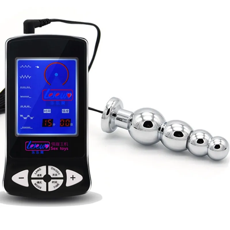 Электрический шок игрушки с нержавеющей стали Анальная пробка Маленькая Пуля