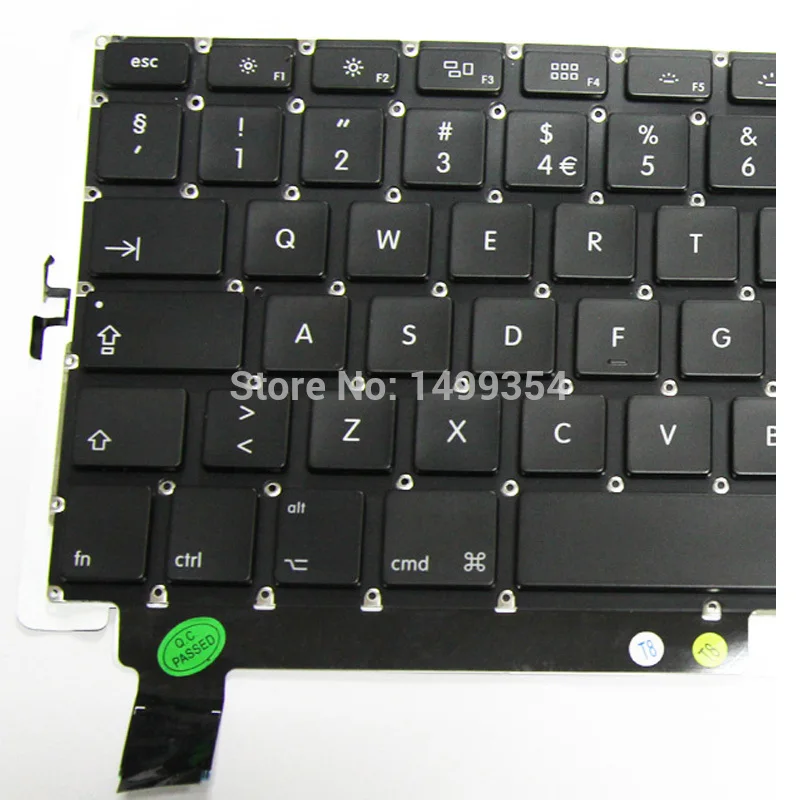 Настоящая норвежская Клавиатура A1286 с подсветкой для Apple Macbook Pro 15 ''A1286