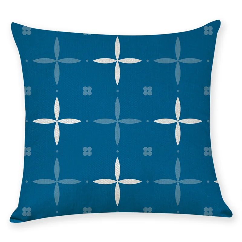 Новая модная синяя Геометрическая абстрактная богемная офисная наволочка для