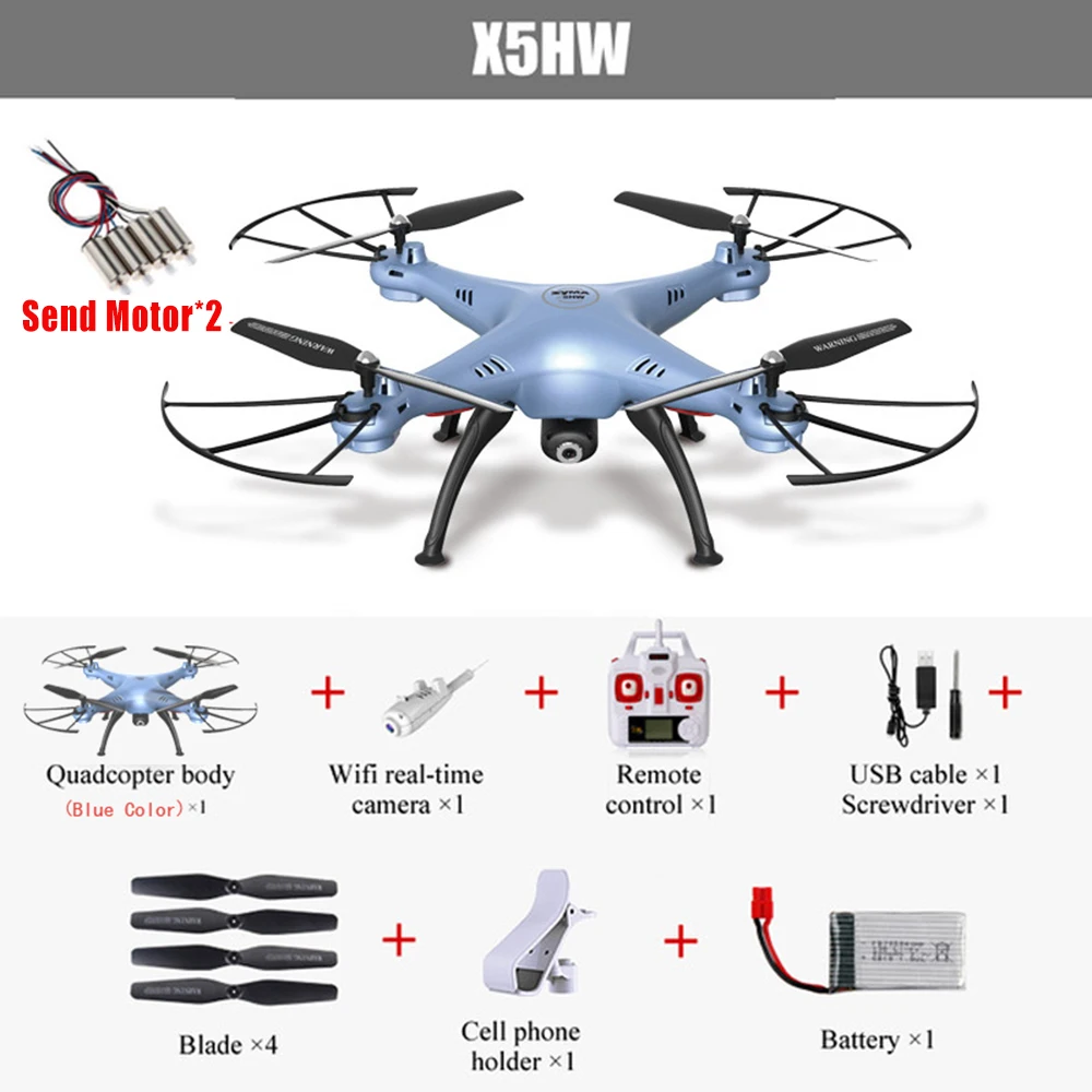 Syma X5HW(X5SW Upgrade) гоночный Дрон FPV Квадрокоптер Дрон с камерой HD 2,4G 4CH RC вертолет wifi USB игрушка