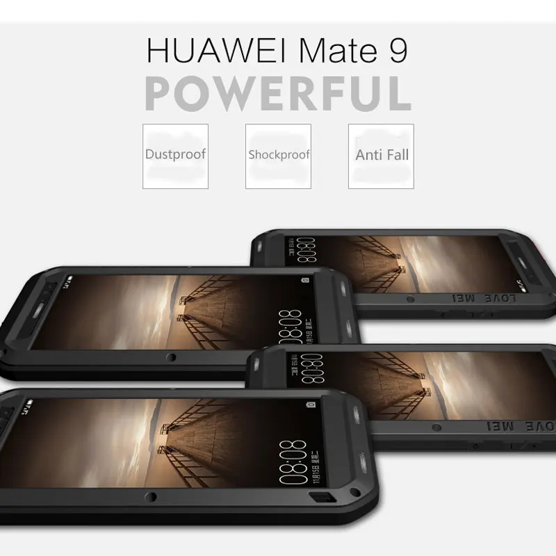 LOVE MEI Алюминиевый металлический чехол для Huawei Mate 9 мощный Броня противоударный