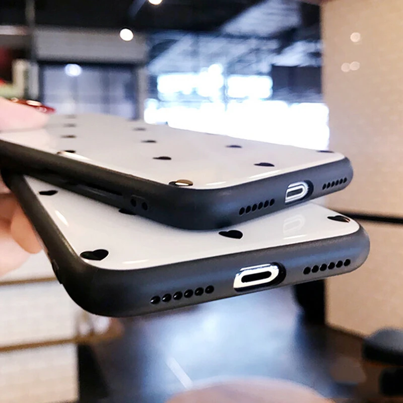 KISSCASE сердце закаленное стекло чехол для iPhone X XS 6 6s 7 8 Plus милый любовь прозрачный