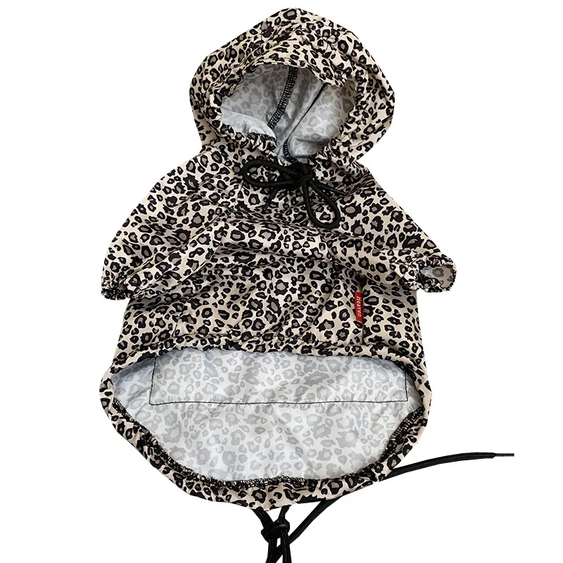 

Waterproof Dog Clothes Fashion Pet Dog Raincoat Puppy Cat Hoodie Leopard Small Dog Jacket Clothes Pet Supplies french bulldog