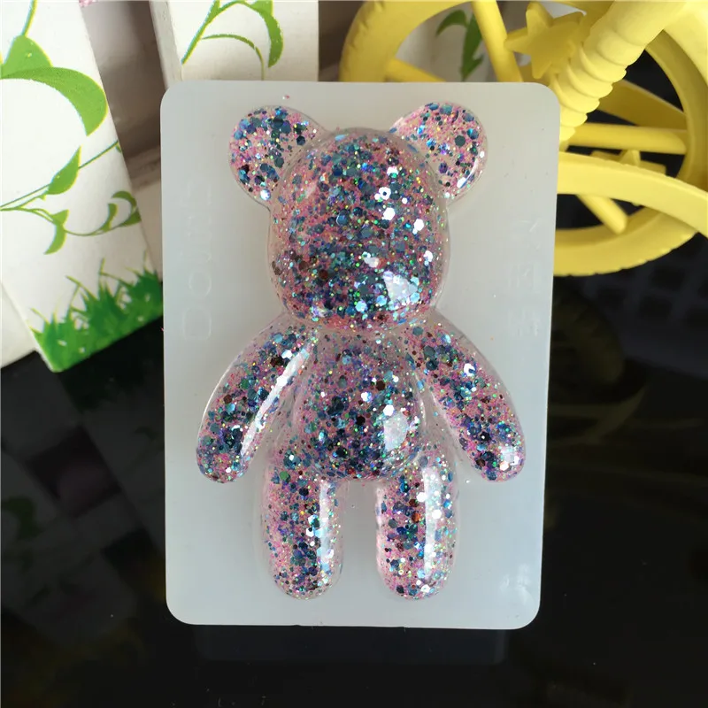 Силиконовые мишка кулон коллекцию украшений кристалл Плесень DIY слесарный