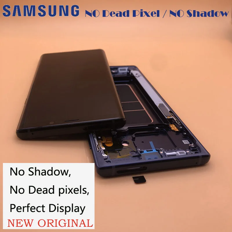Без ожога тени 6,4 ''ЖК-дисплей с рамкой для SAMSUNG GALAXY Note 9 Note9 N960D N960F кодирующий преобразователь сенсорного экрана в сборе