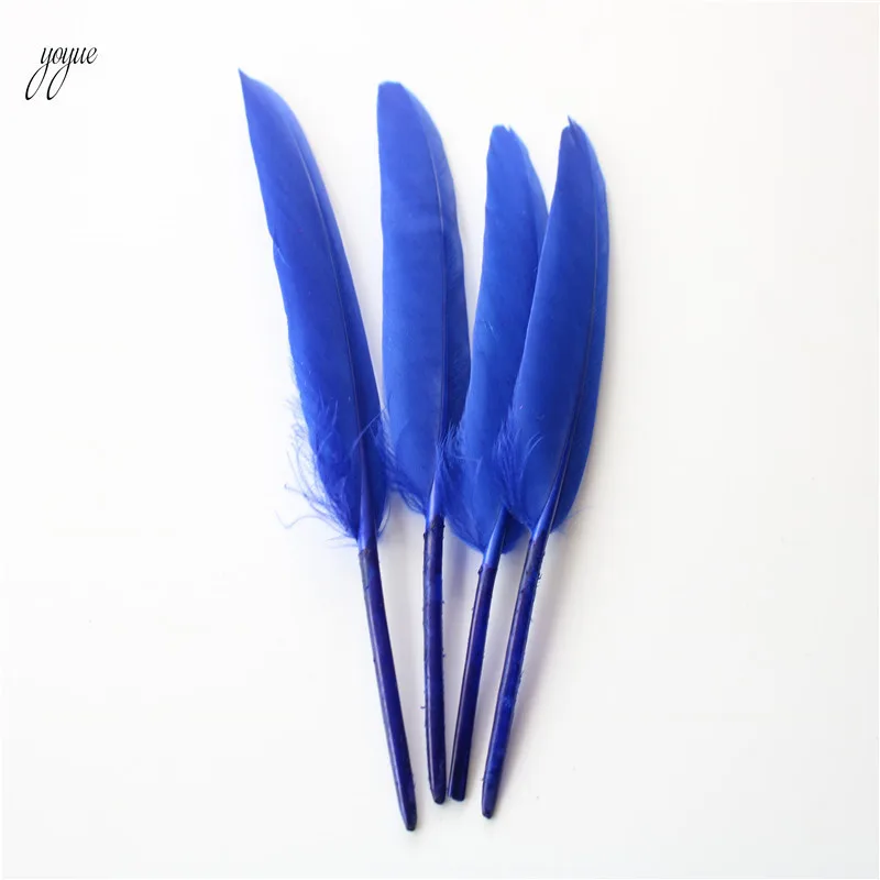Royal blue 20 шт смоченные раковины золотые утиные перья гусиные перья для рукоделия 10-15 см/4-6 дюймов натуральные перья для украшения украшений - Цвет: Royal blue