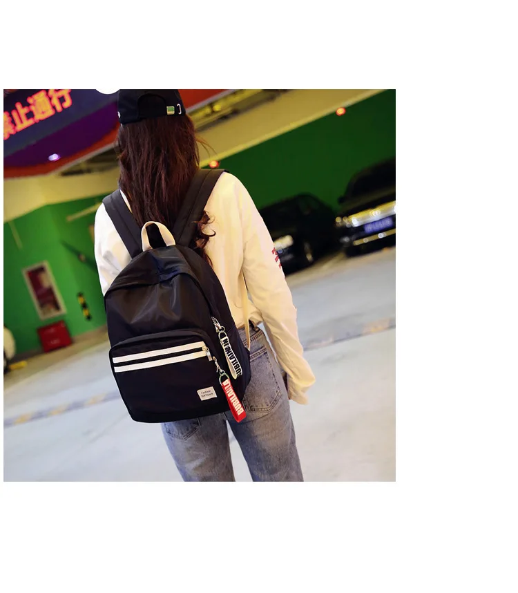 Японский Харадзюку сплошной цвет ulzzang backbag дикая кисть уличная Студенческая сумка стример женский рюкзак