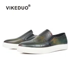 VIKEDUO новая обувь на плоской подошве для мужчин, повседневные кожаные кроссовки из патины, роскошная мужская спортивная обувь с гравировкой, мужская обувь на заказ