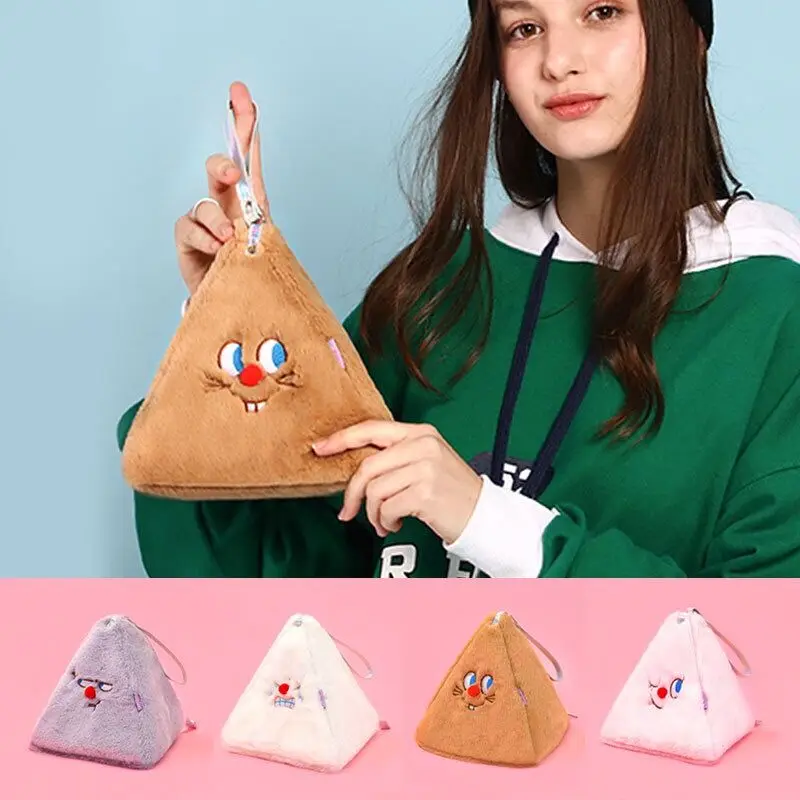 Мягкий фланелевый Кошелек для монет Bentoy Milkjo треугольная женская сумка с ремешком