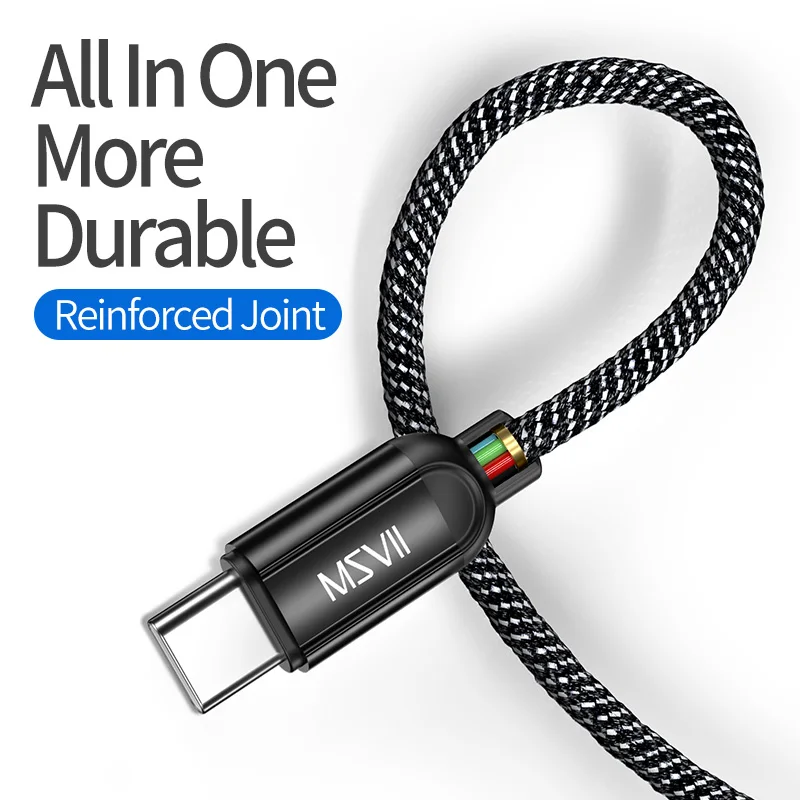Msvii usb type C кабель для быстрой зарядки c 3 0 передачи данных зарядное устройство