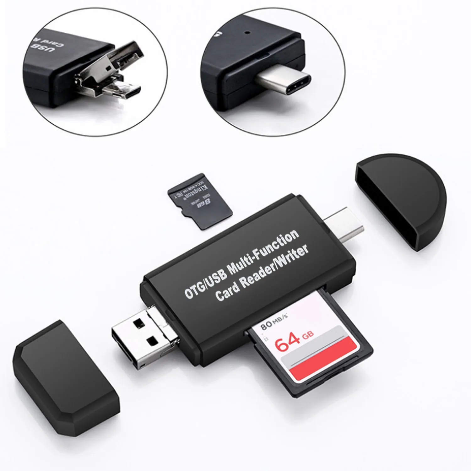 Besegad 2 в 1 TF SD Card Reader Micro USB OTG к 0 разъем адаптера для смартфонов на Android планшеты