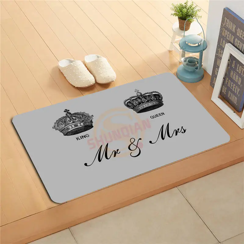 P-J/q42 Custom King And Queen Mr &amp Mrs дверной коврик домашний декор напольный коврики для