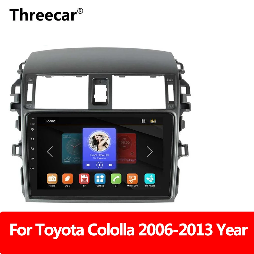 only radio Автомагнитола Зеркало Ссылка Авторадио 2 din для Toyota Corolla E140/150 2008 2009 2010 2011 2012 2013 авто стерео камера заднего вида - Цвет: only radio