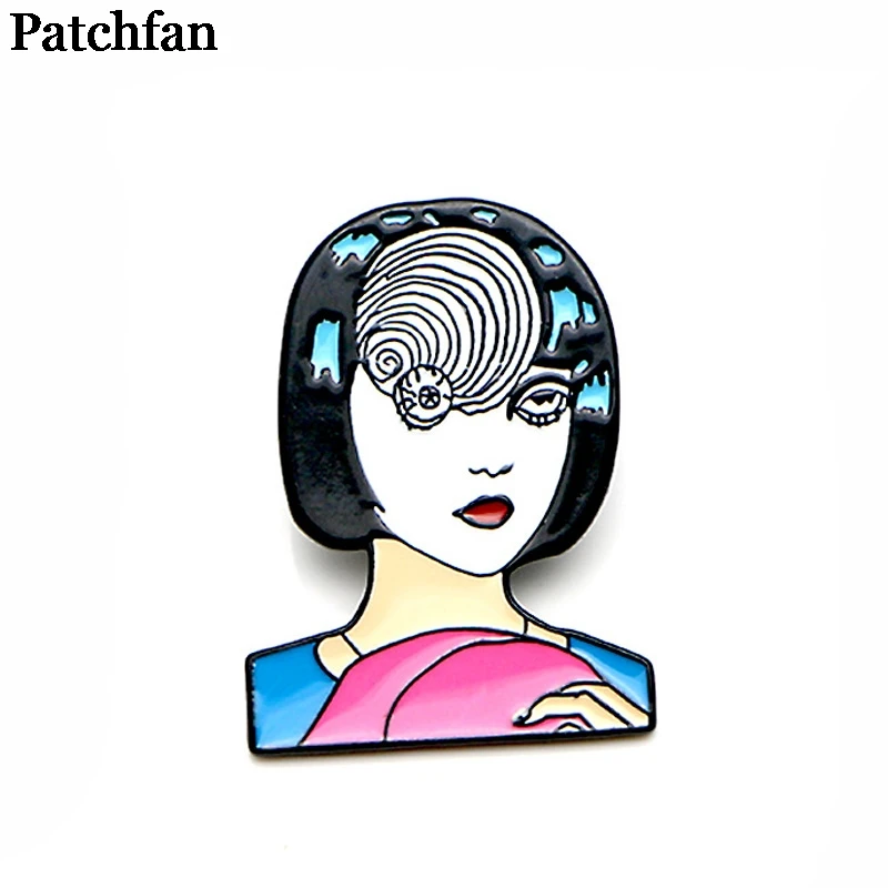 Patchfan японский ужас Junji Ito Uzumaki цинковый галстук булавки броши для рюкзака, одежды для мужчин и женщин Декоративные значки медаль A2064