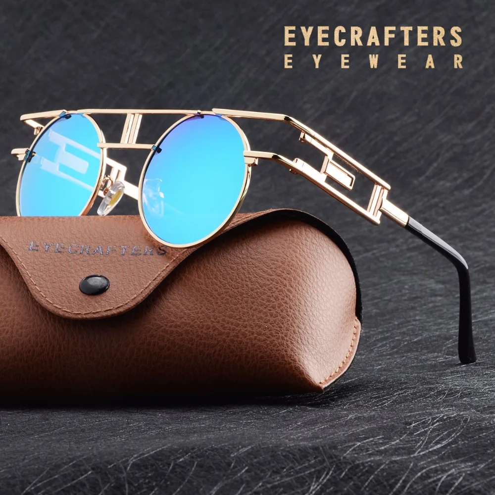 Очки солнцезащитные круглые в готическом стиле для мужчин и женщин брендовые