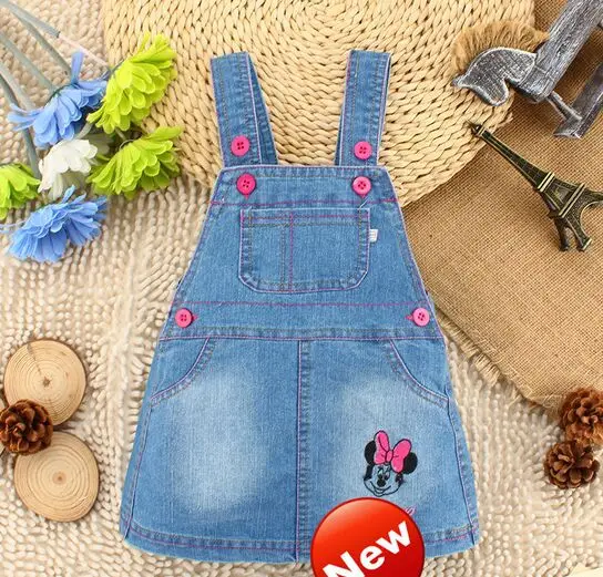 2016 новое платье с поясом для маленьких девочек джинсовые платья принцессы Одежда