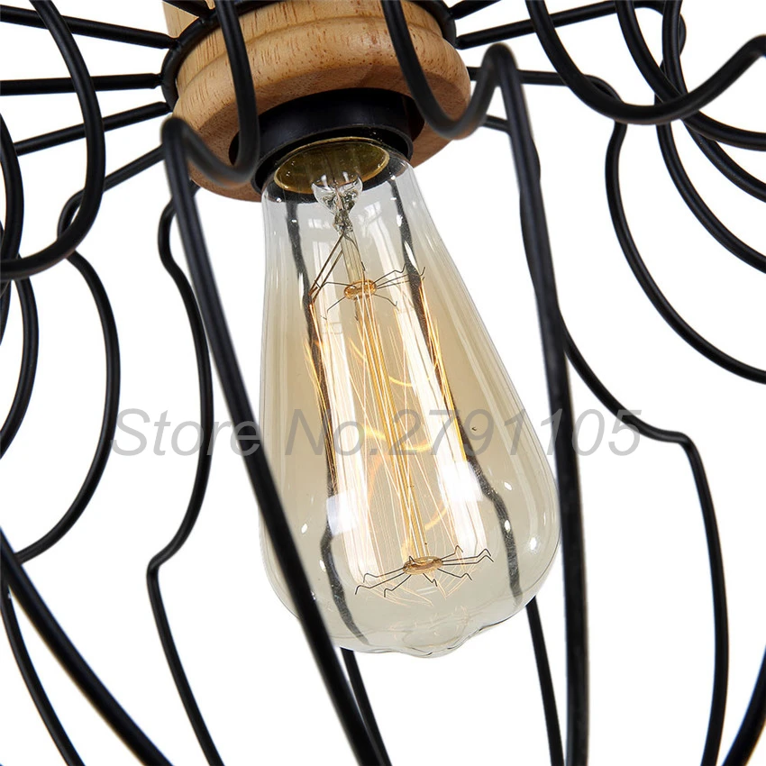 

Retro indoor lighting Vintage Edison pendant light LED lights Iron Cage lampshade Warehouse Loft Style Hanging Lights fixture