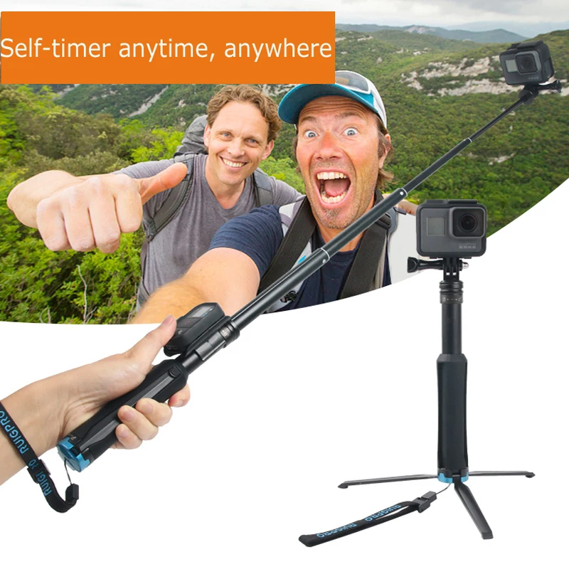 Селфи палка складной монопод 2 в 1 штатив для GoPro hero 9 8 7 5 Yi SJCAM Osmo Экшн