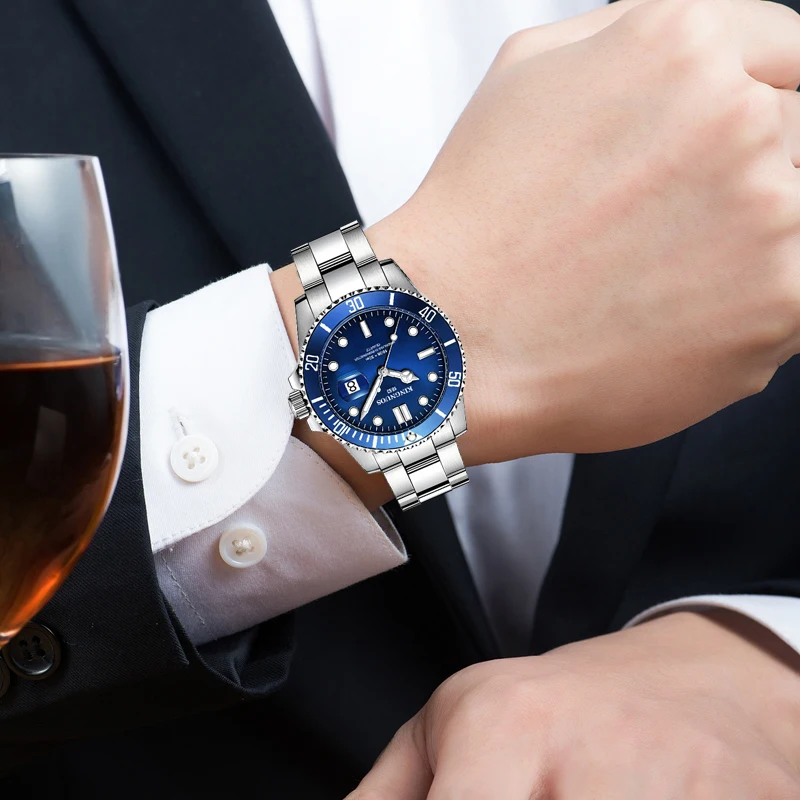 Top Luxury Brand Watch Men Analog Chronograph Quartz Wrist Stainless Steel Band Wristwatch Auto Date relogio masculino | Наручные часы